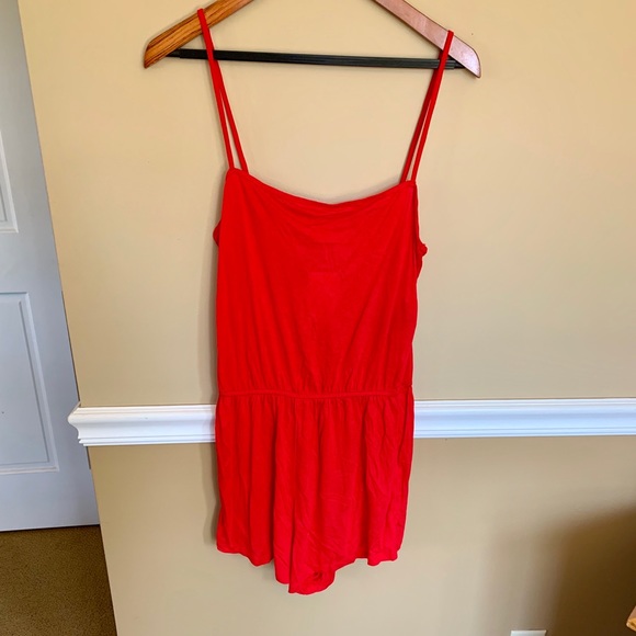 H&M Pants - H&M Solid Red Romper